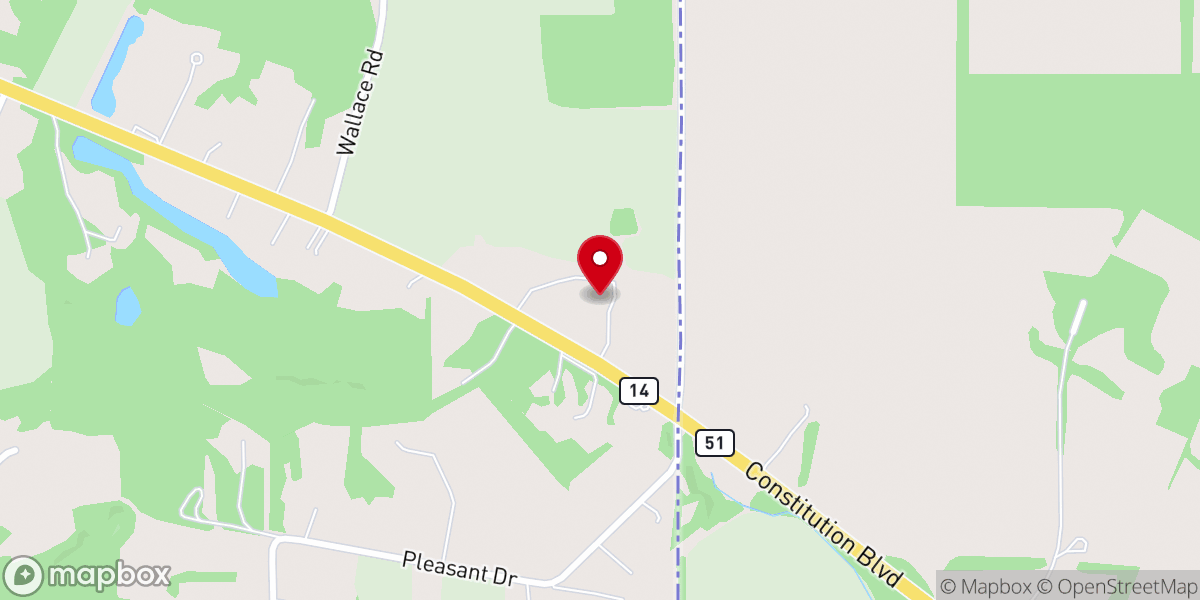 Map showing location of State Line Christian Church