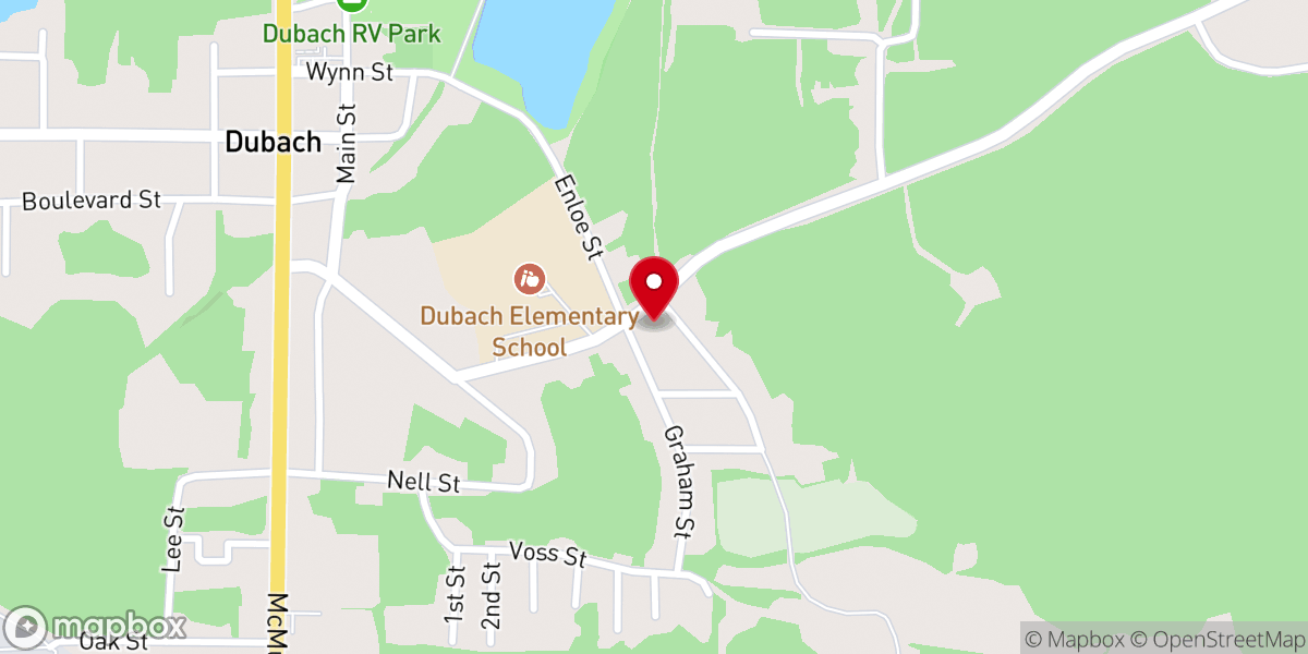 Map showing location of Hopewell Baptist Church