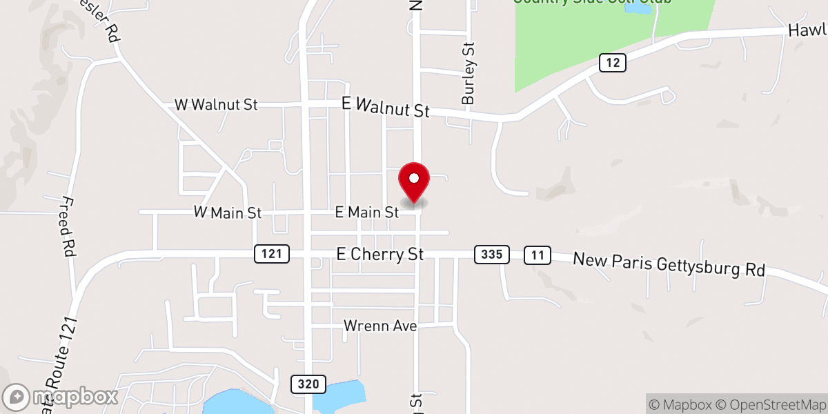 Map showing location of First United Presbyterian Church