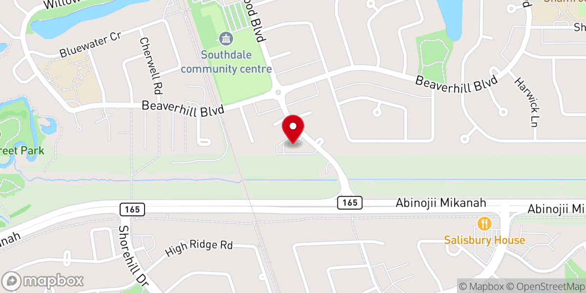 Map showing location of Bethel Community Church