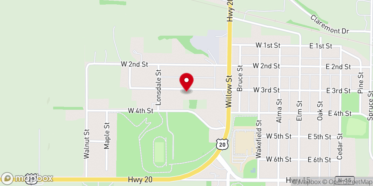 Map showing location of Church of the Open Bible
