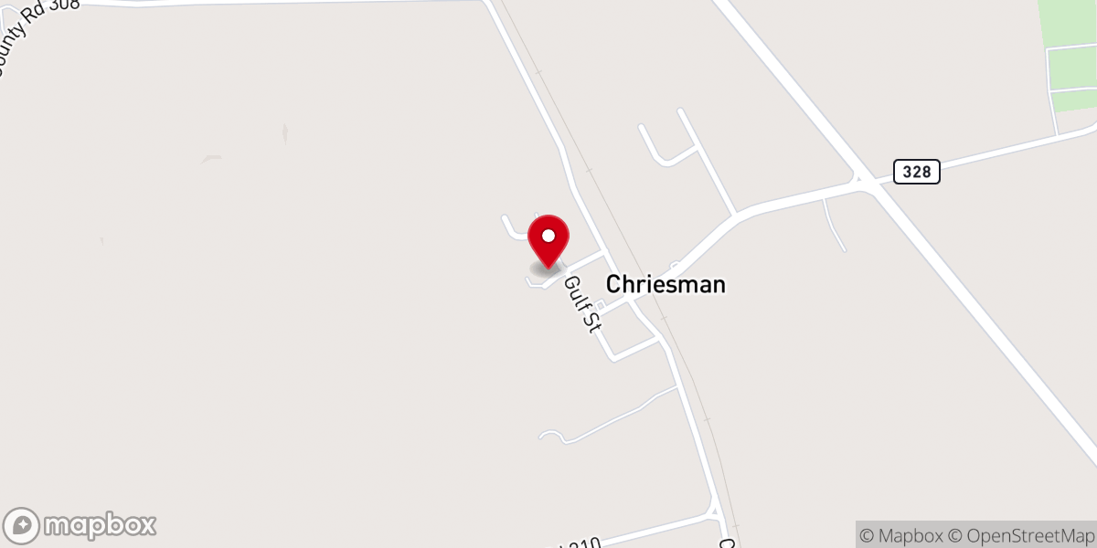Map showing location of Chriesman Methodist Church