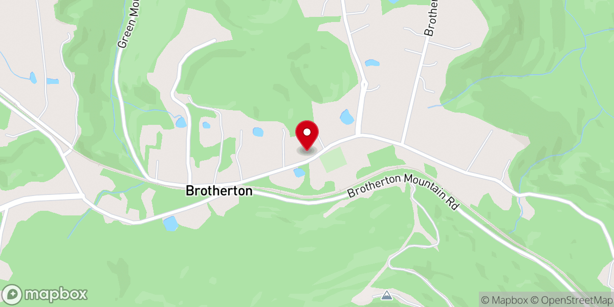 Map showing location of Brotherton Freewill Baptist Church