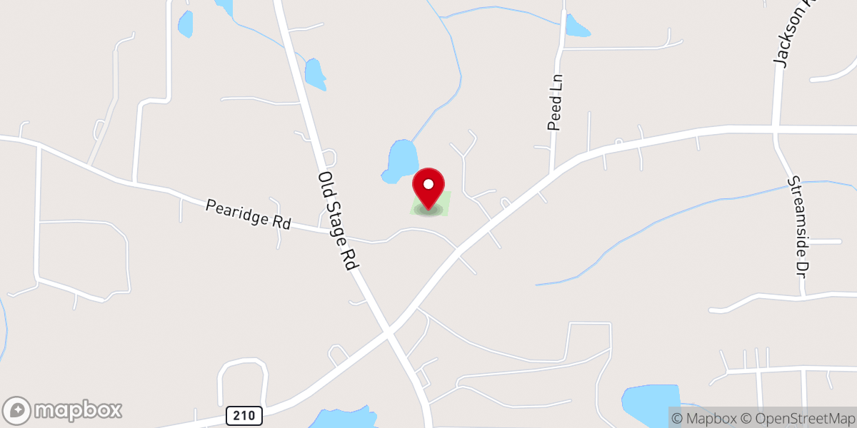 Map showing location of Sandy Grove Church
