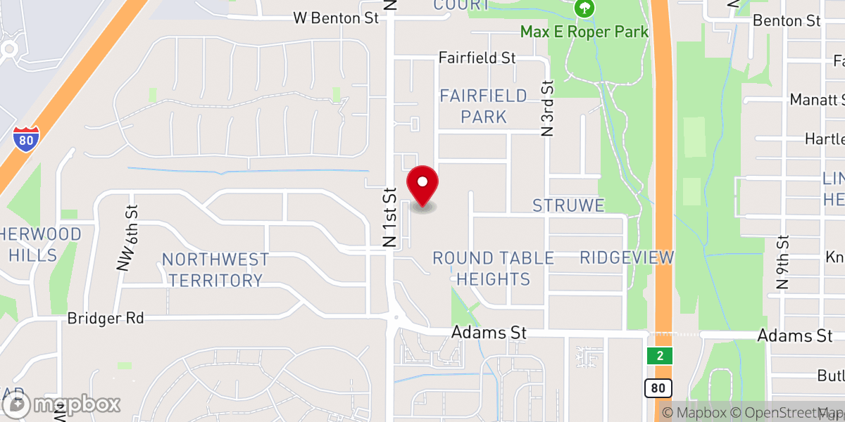 Map showing location of Oak Lake Evangelical Free Church