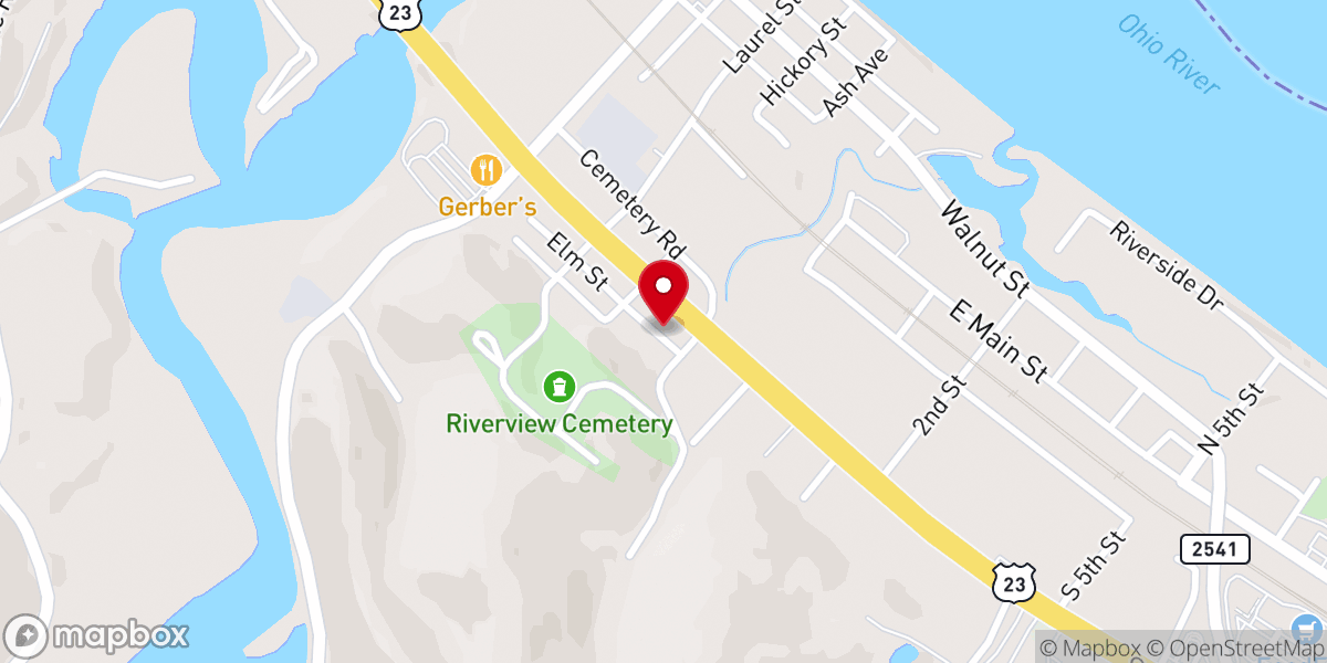 Map showing location of Greenup Church of God