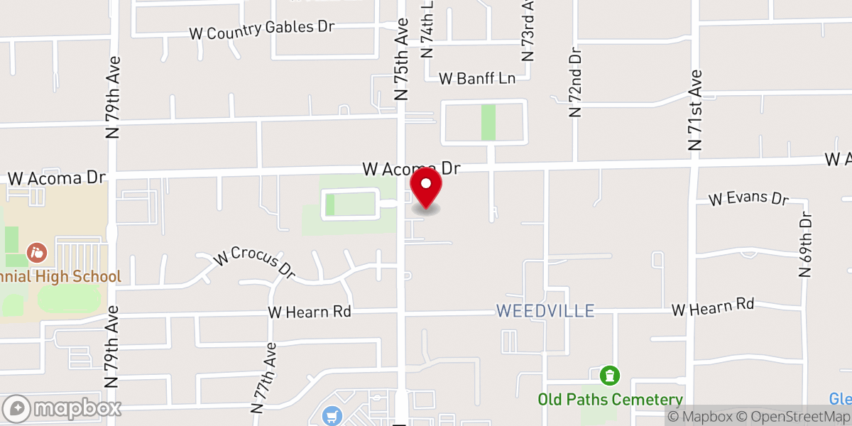 Map showing location of AZ Korean United Methodist Church