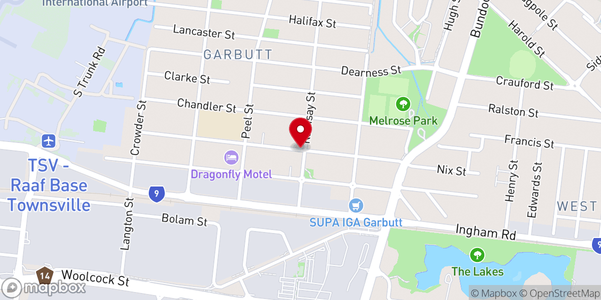 Map showing location of Saint Teresa's Church