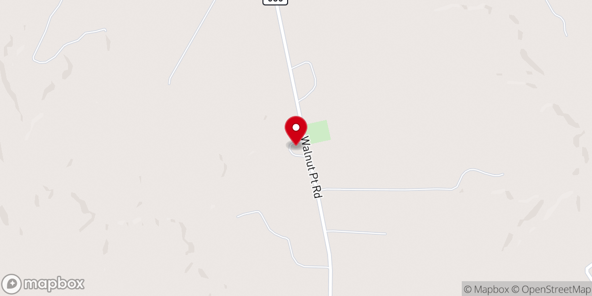 Map showing location of Smithland Baptist Church