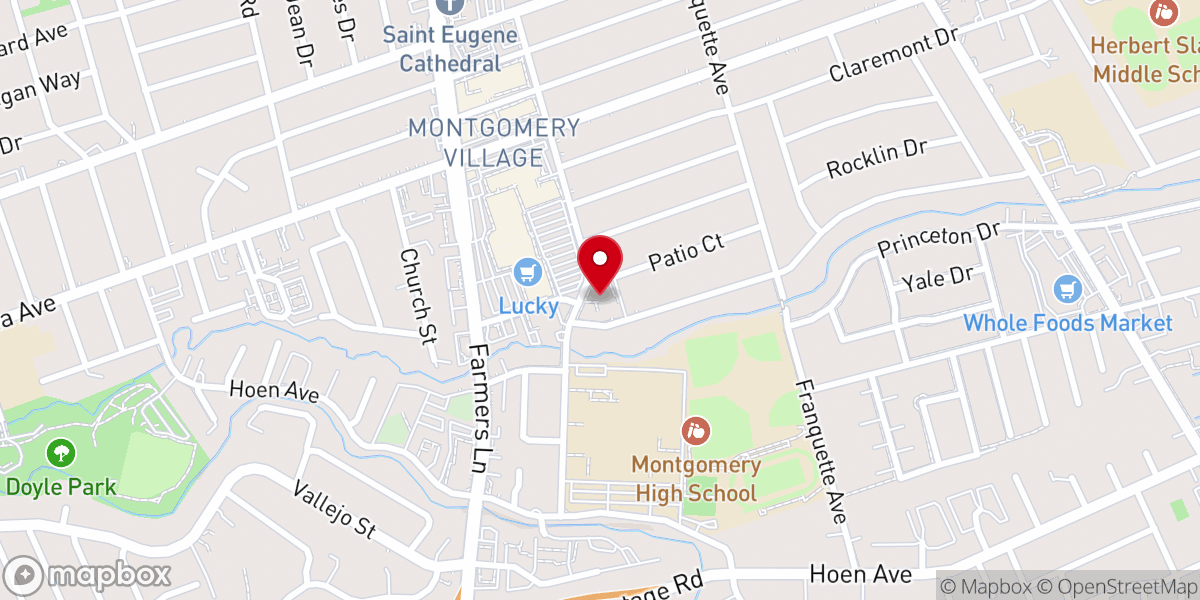 Map showing location of Church of the Roses