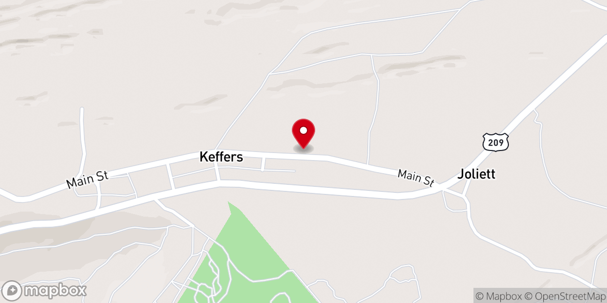 Map showing location of Joliett Church