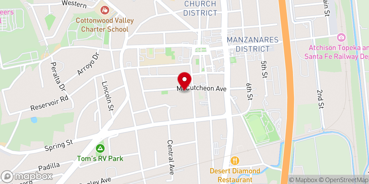 Map showing location of First Presbyterian Church