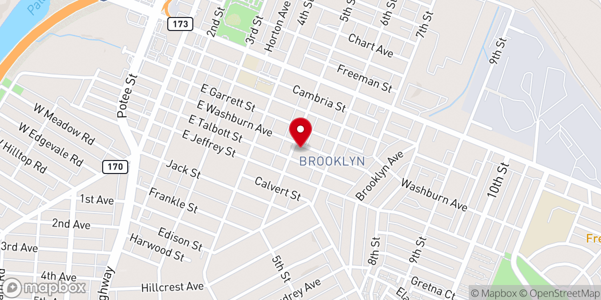 Map showing location of First Baptist Church Brooklyn