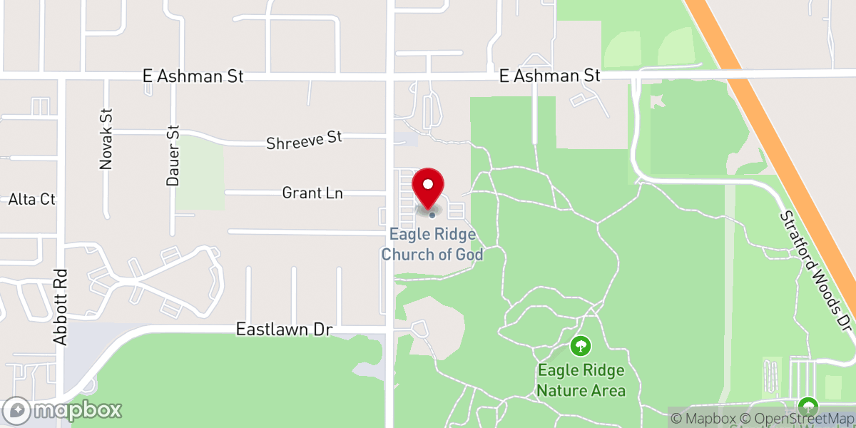 Map showing location of Eagle Ridge Church of God