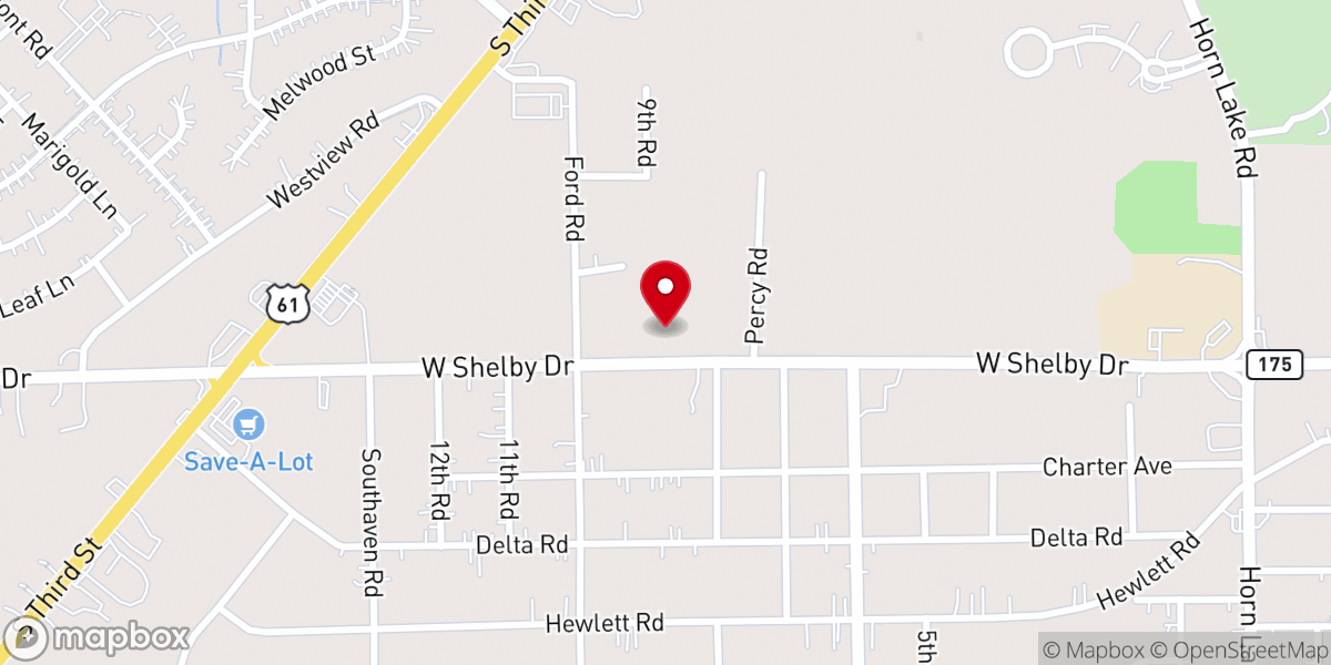 Map showing location of Testament of Hope Community Baptist Church