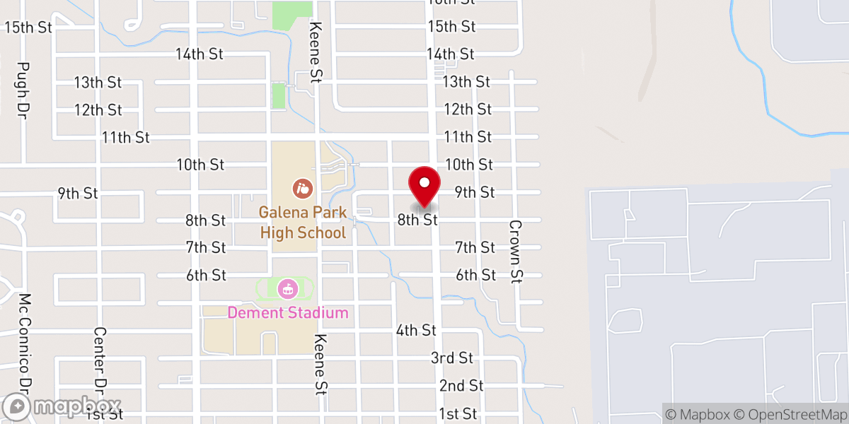 Map showing location of Iglesia Pentescostal Unida Hispana