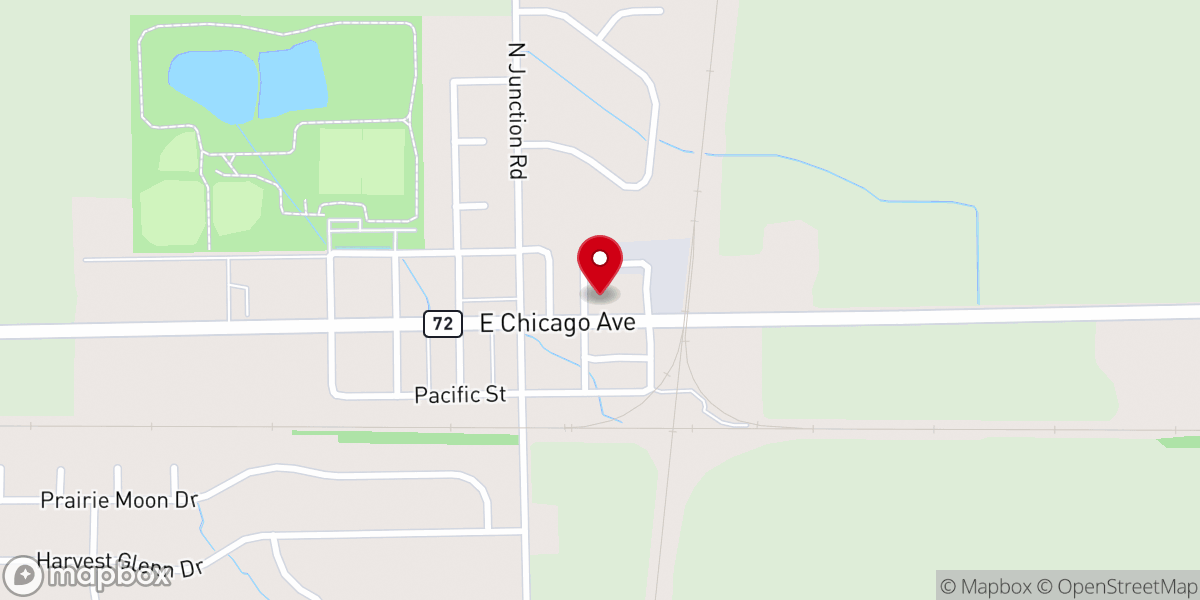 Map showing location of Davis Junction United Methodist Church