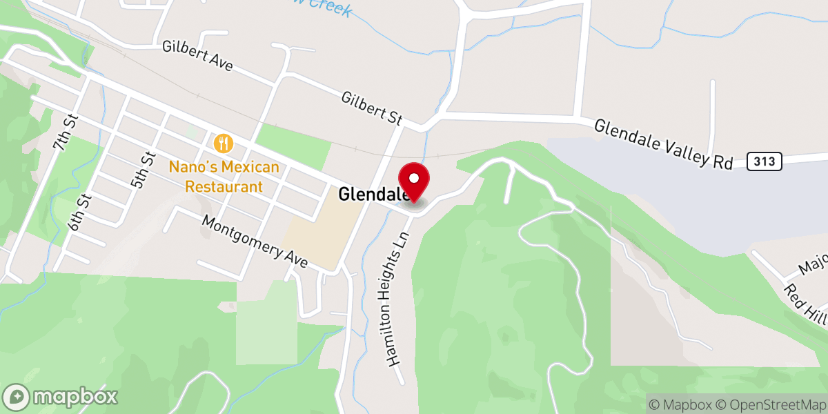 Map showing location of Glendale Valley Christian Fellowship