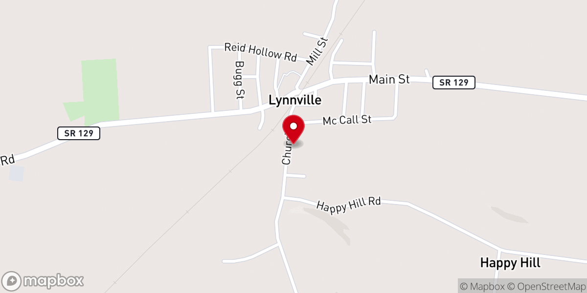 Map showing location of First Presbyterian Church
