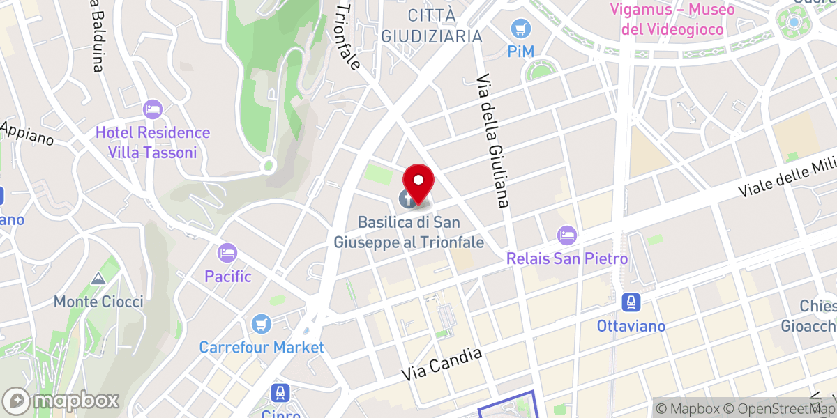 Map showing location of Basilica di San Giuseppe al Trionfale