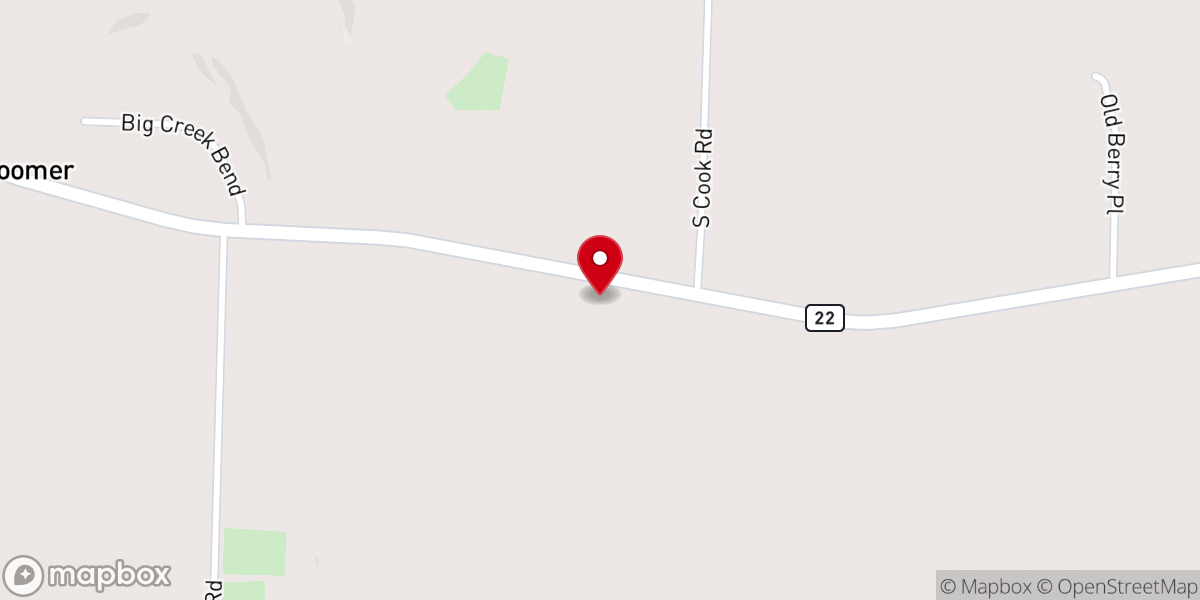 Map showing location of Cornerstone Free Will Baptist Church