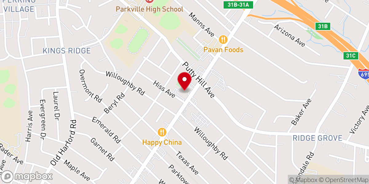 Map showing location of Hiss United Methodist Church