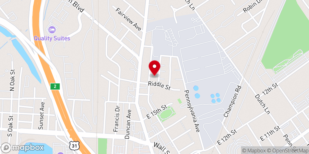 Map showing location of Gilt Edge Baptist Church