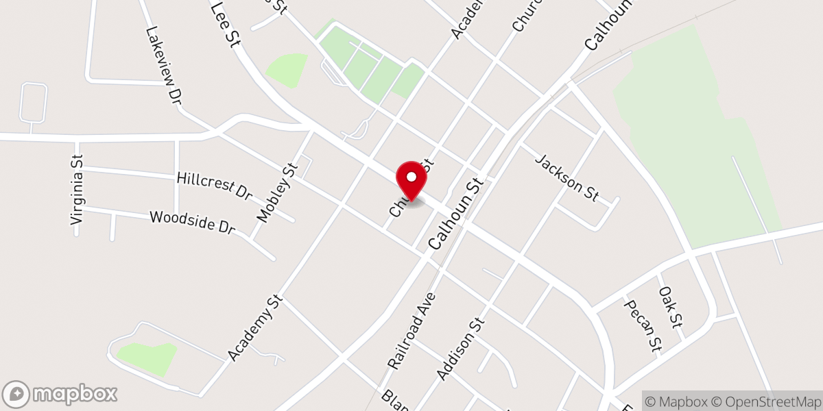 Map showing location of Johnston Methodist Episcopal Church South