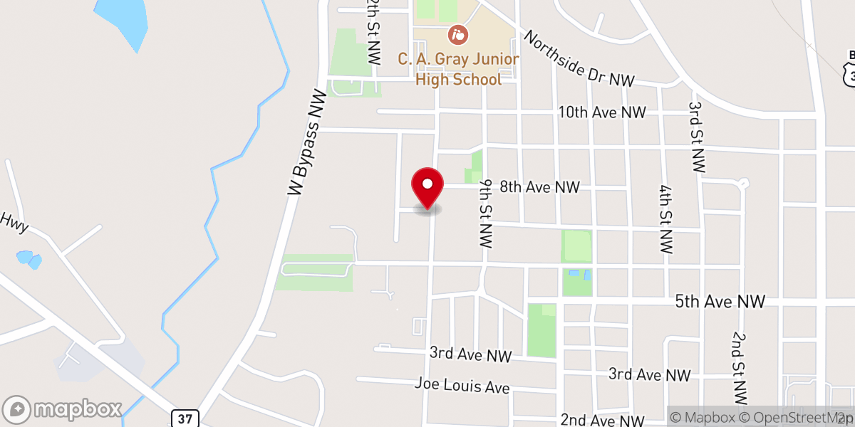 Map showing location of St Mary's Freewill Baptist Church