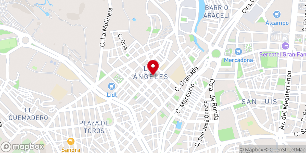 Map showing location of Parroquia de Nuestra Señora de Los Ángeles