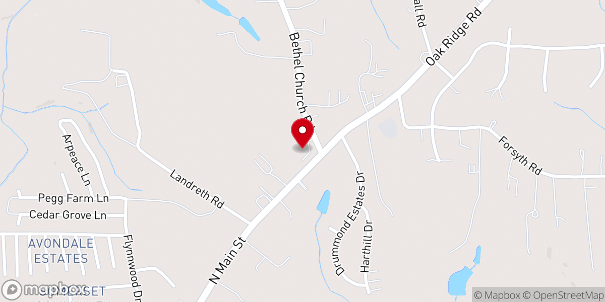 Map showing location of Living Hope Church