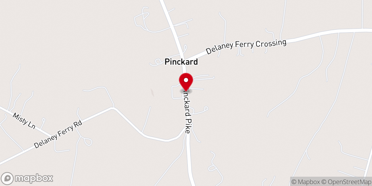 Map showing location of Pinckard Baptist Church