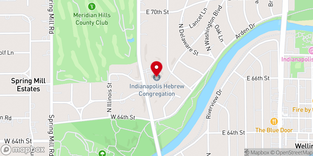 Map showing location of Indianapolis Hebrew Congregation