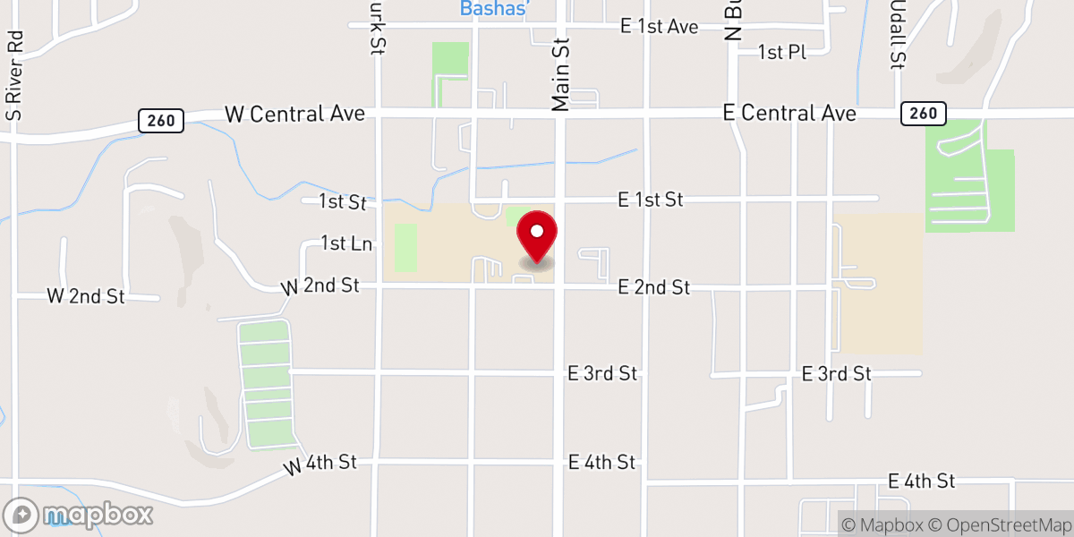 Map showing location of Eagar Town Hall