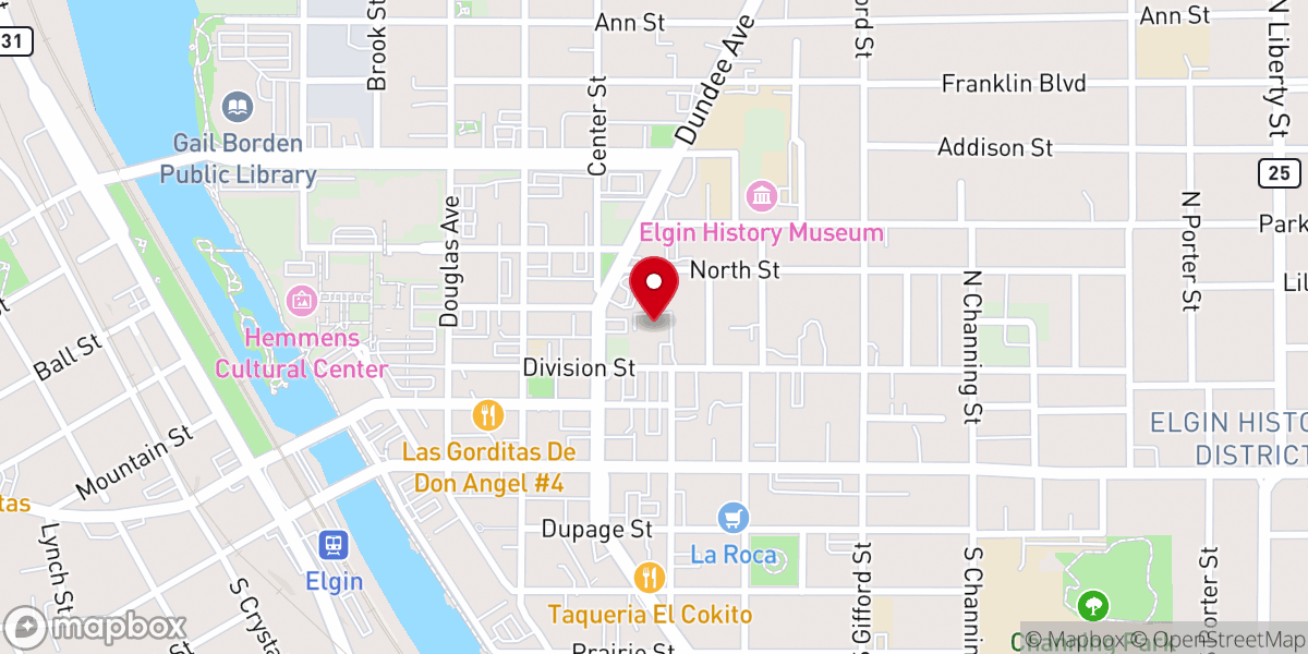 Map showing location of Catholic Diocese of Rockford