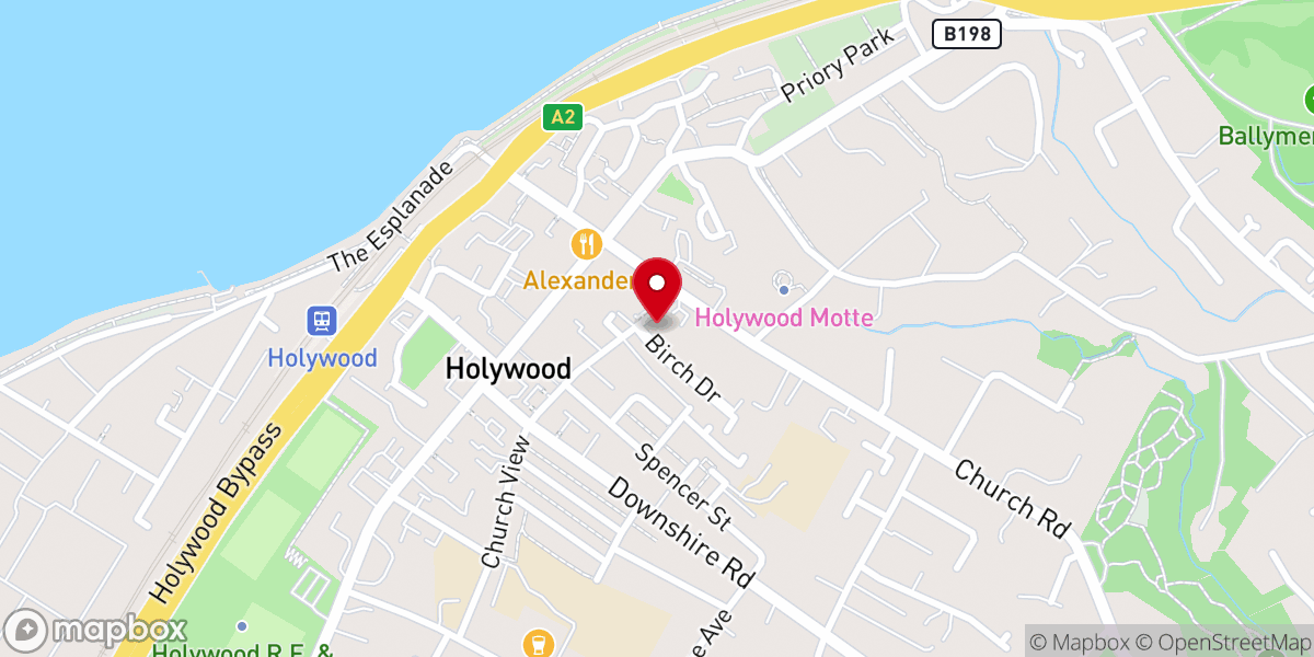 Map showing location of Holywood Methodist Church