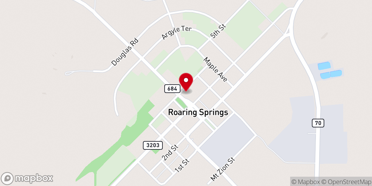 Map showing location of First Baptist Church