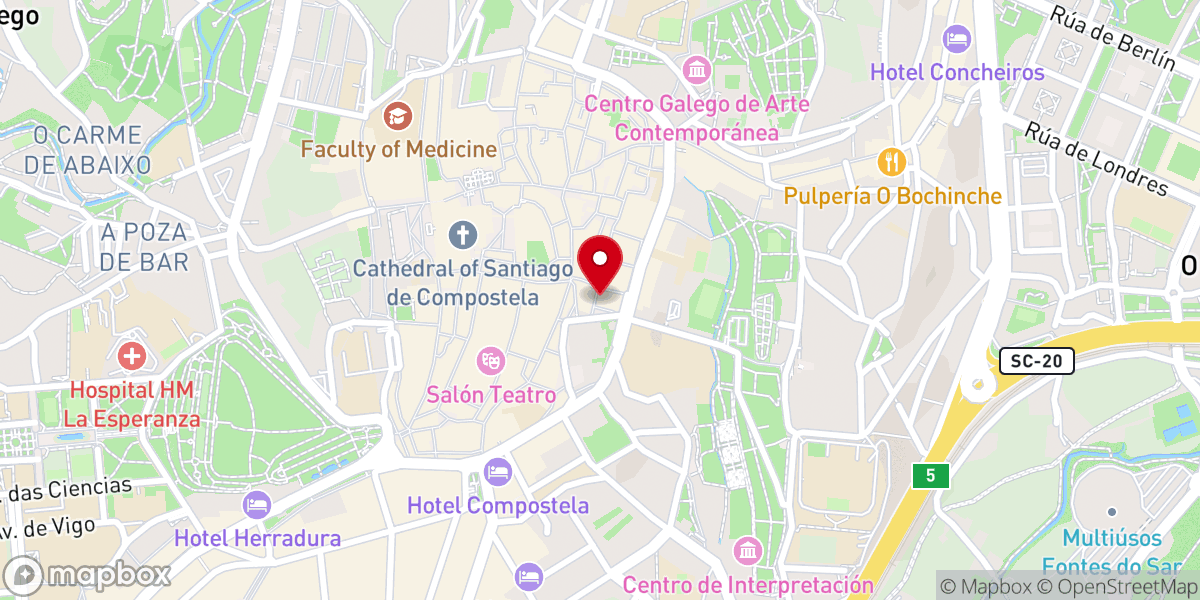 Map showing location of Iglesia de San Fiz de Solovio