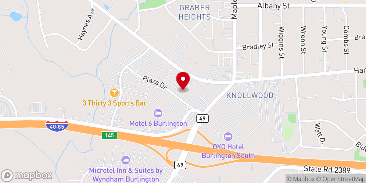 Map showing location of AMP Church NC