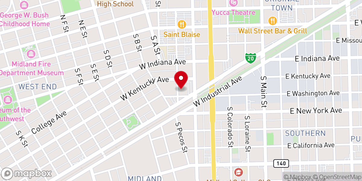Map showing location of Renew Life Church Midland