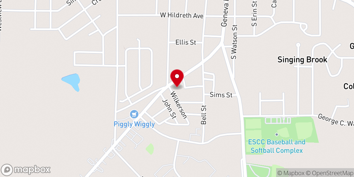 Map showing location of Johns Chapel AME Church