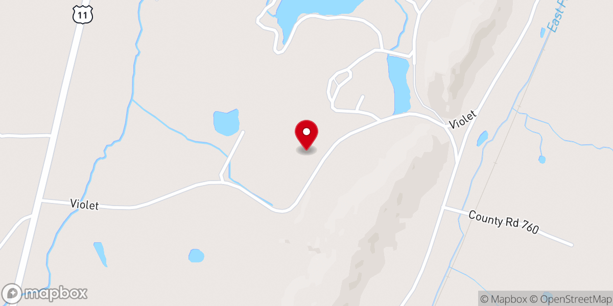Map showing location of Violet Hill Church
