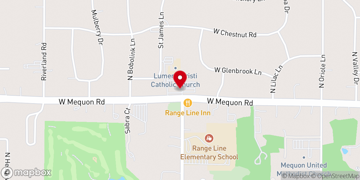 Map showing location of Lumen Christi Catholic Church