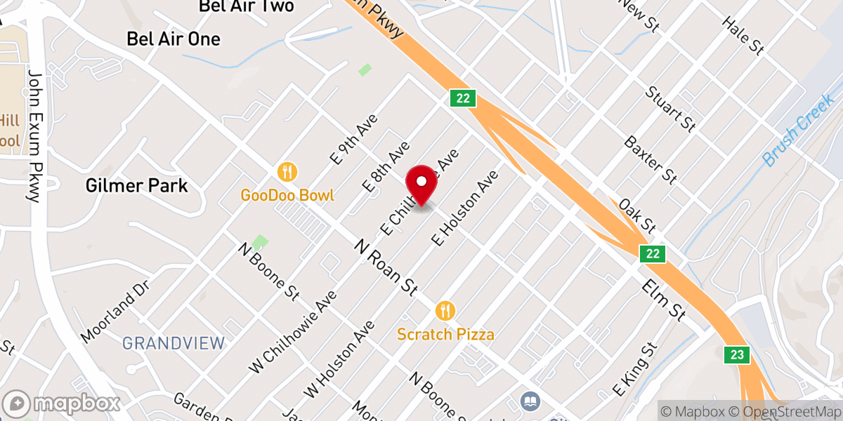 Map showing location of Otterbein United Methodist Church