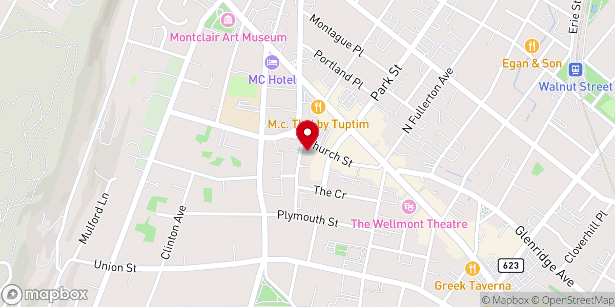Map showing location of Christ Church Montclair
