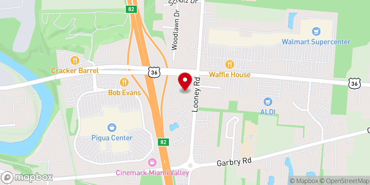 Map showing location of Kettering Health Piqua Health Center
