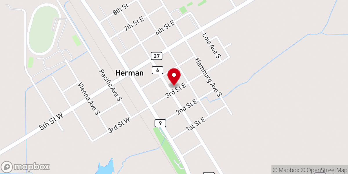 Map showing location of Bethel Lutheran Church