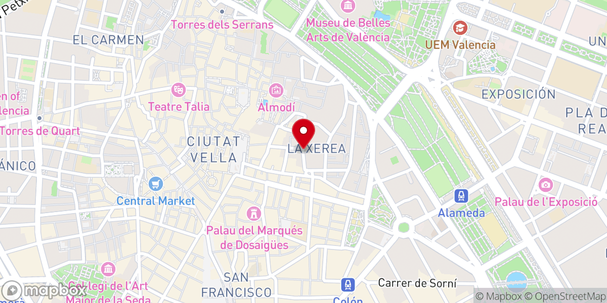 Map showing location of Creo eso es la Capilla de la Virgen del Milagro. El convento de monjas está un poco más adelante