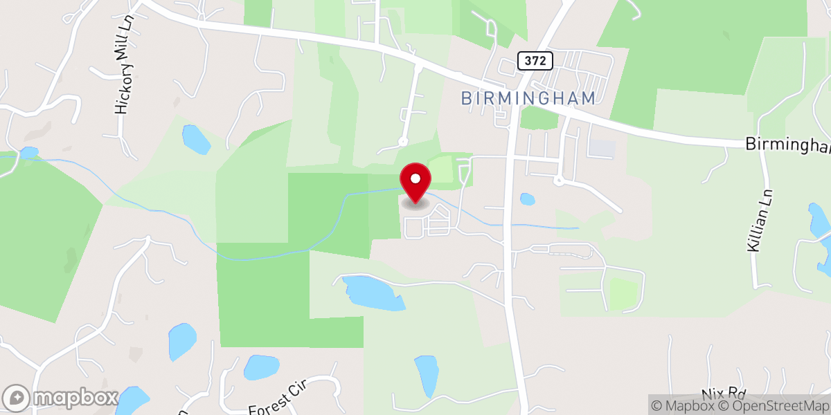 Map showing location of Birmingham United Methodist Church