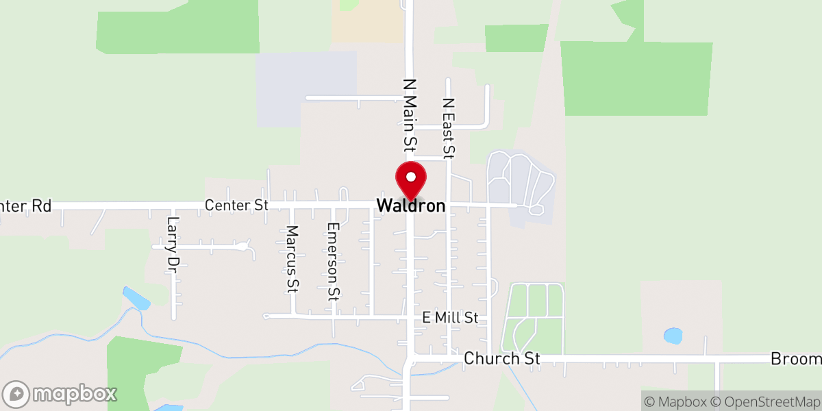 Map showing location of Waldron